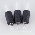 1 Inch Black Rubber Disposable Tattoo Grip with Clear Tip